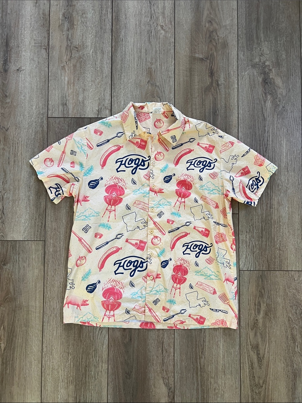 Hogs for the Cause New Orleans BBQ Festival Button-Down Shirt Size Large